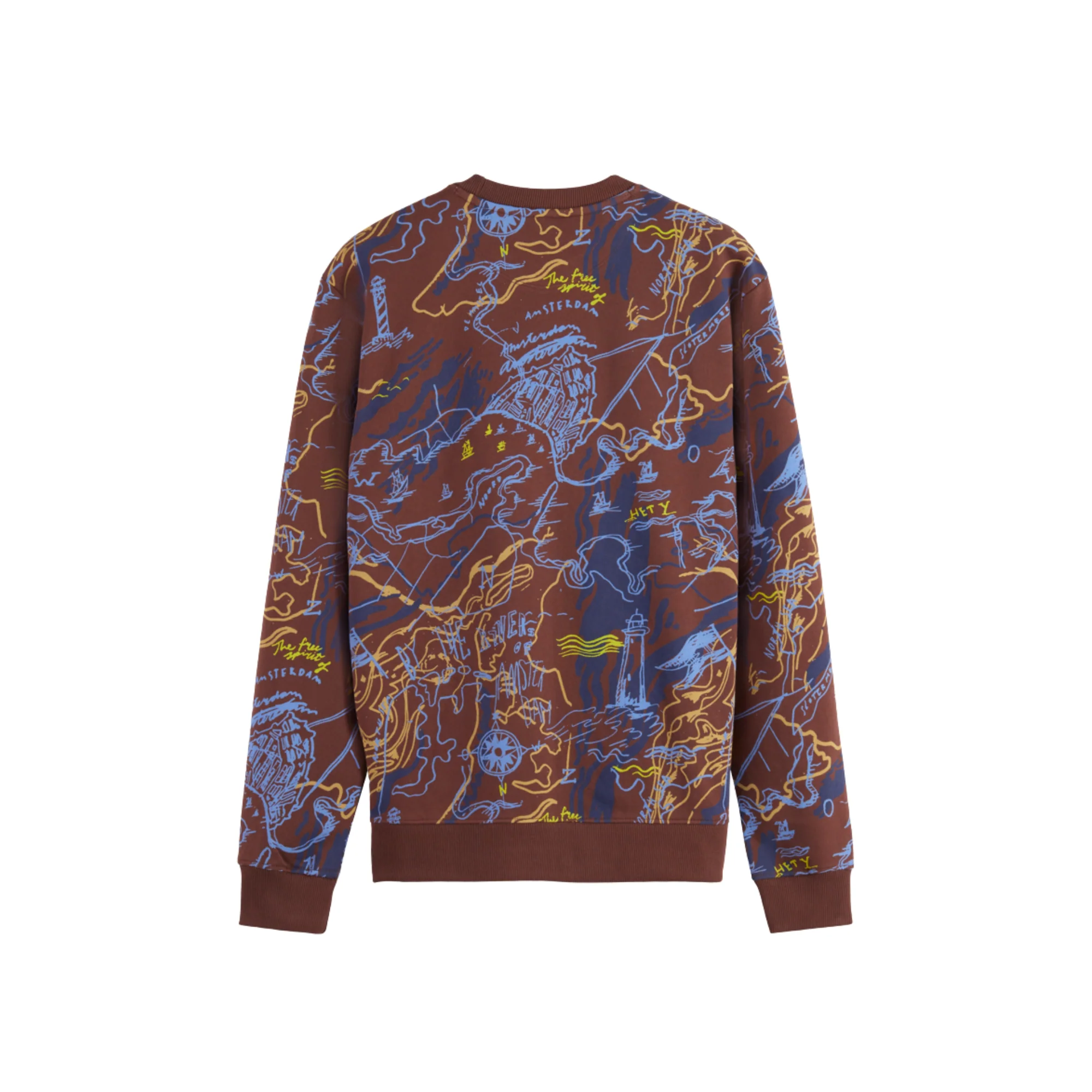 All Over Print Sweatshirt - Driftwood Sea Map - Image 2