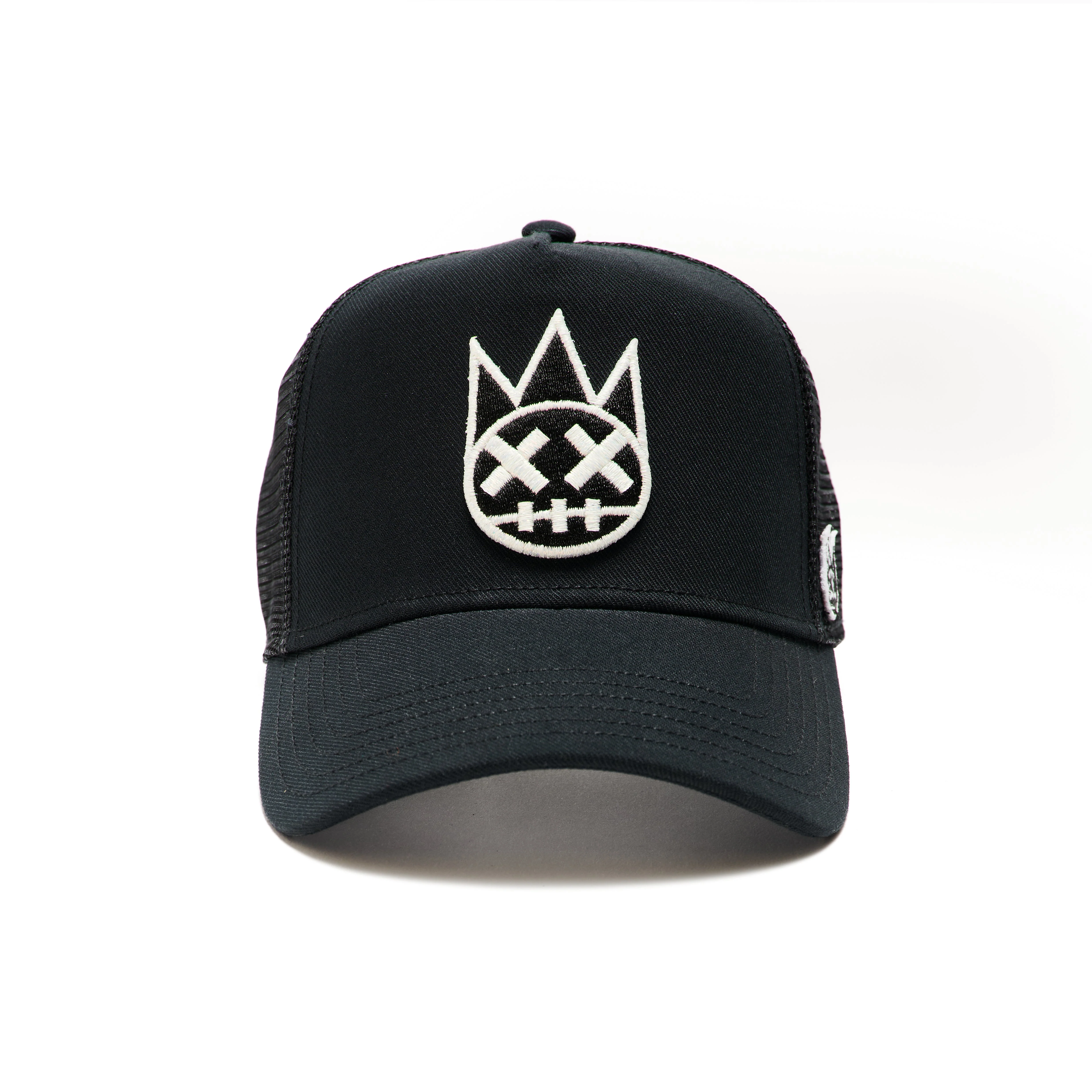 Black Trucker Hat – Mesh Back, White Clean Logo - Image 2