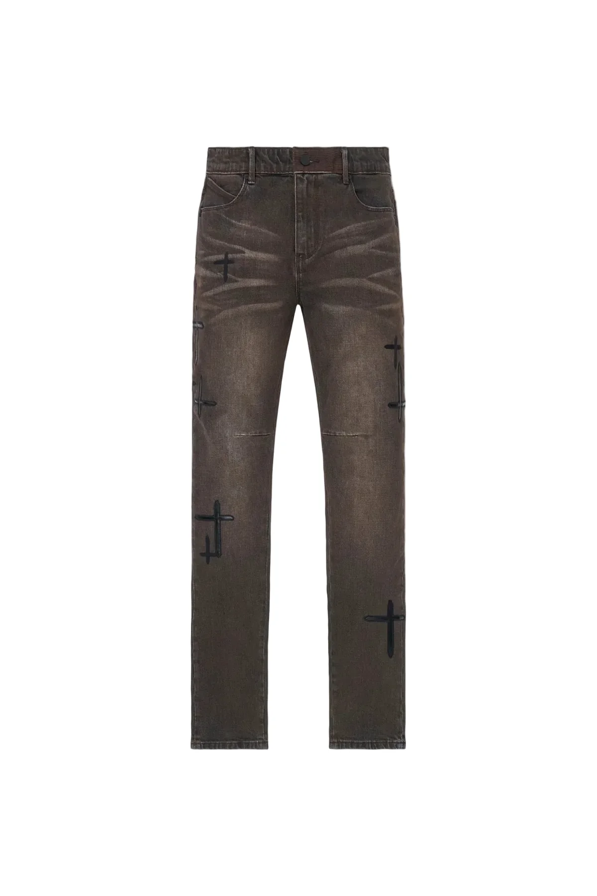 Bryant Skinny Jean - Mocha Drift Cross Patch