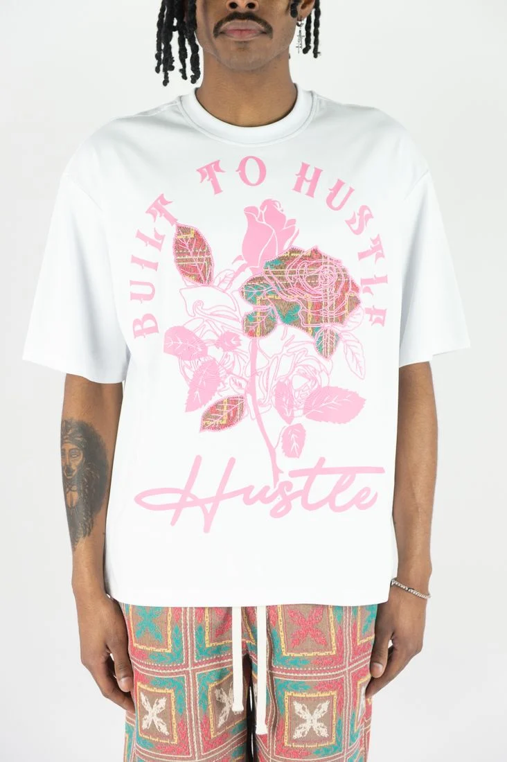 Built To Hustle Tapestry T-Shirt - White - Image 2