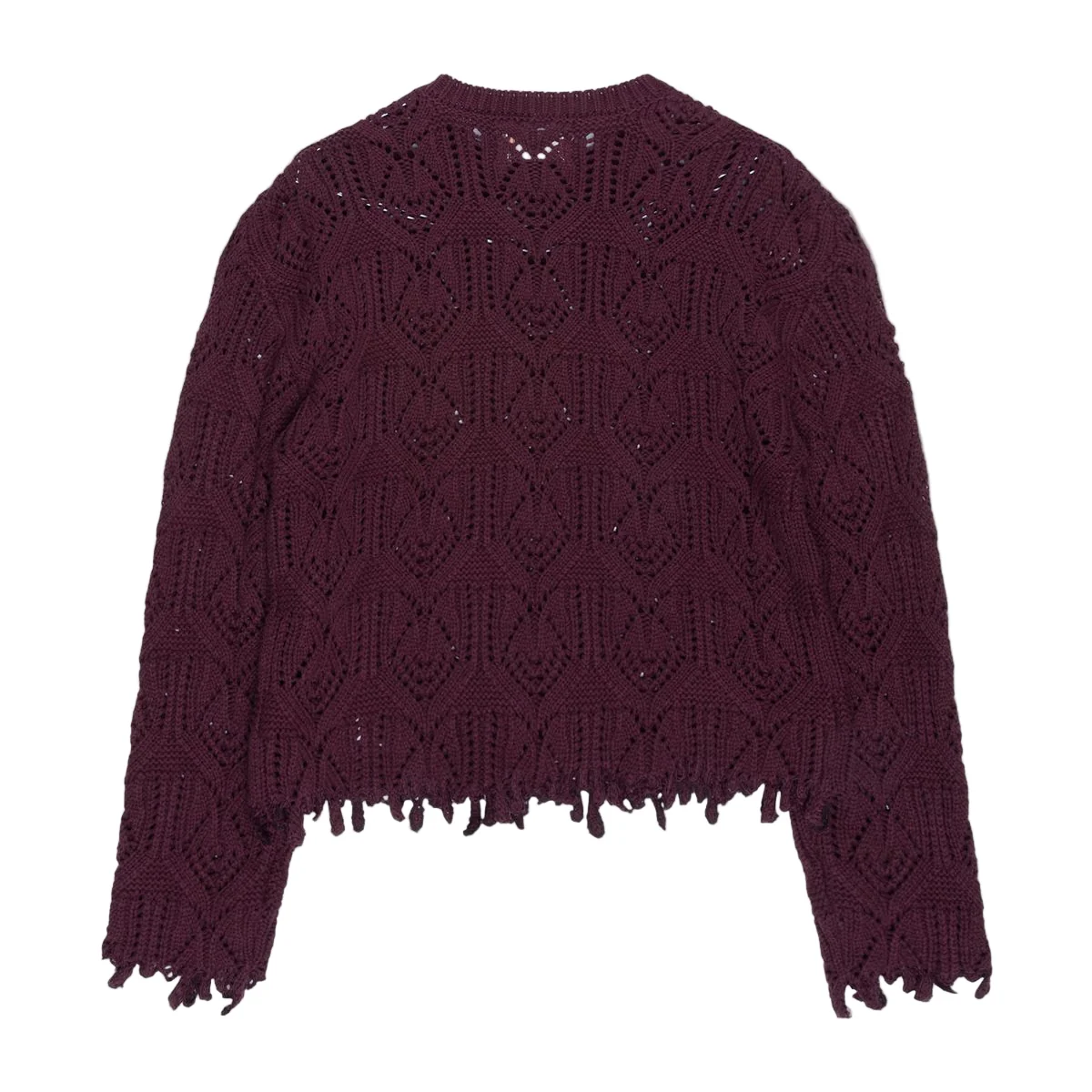 Cable Knit Sweater - Berry - Image 2