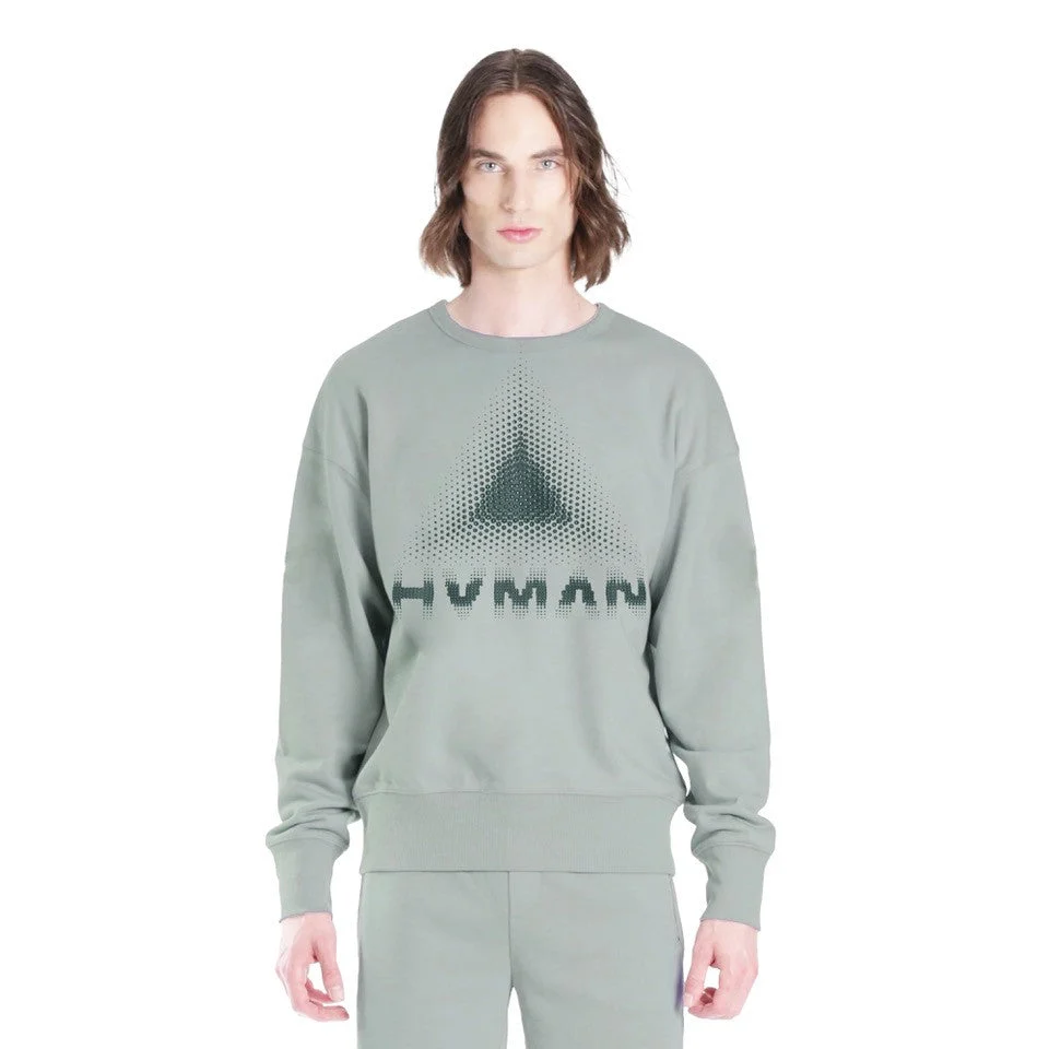 Crew Neck Fleece "Dots" In High Rise