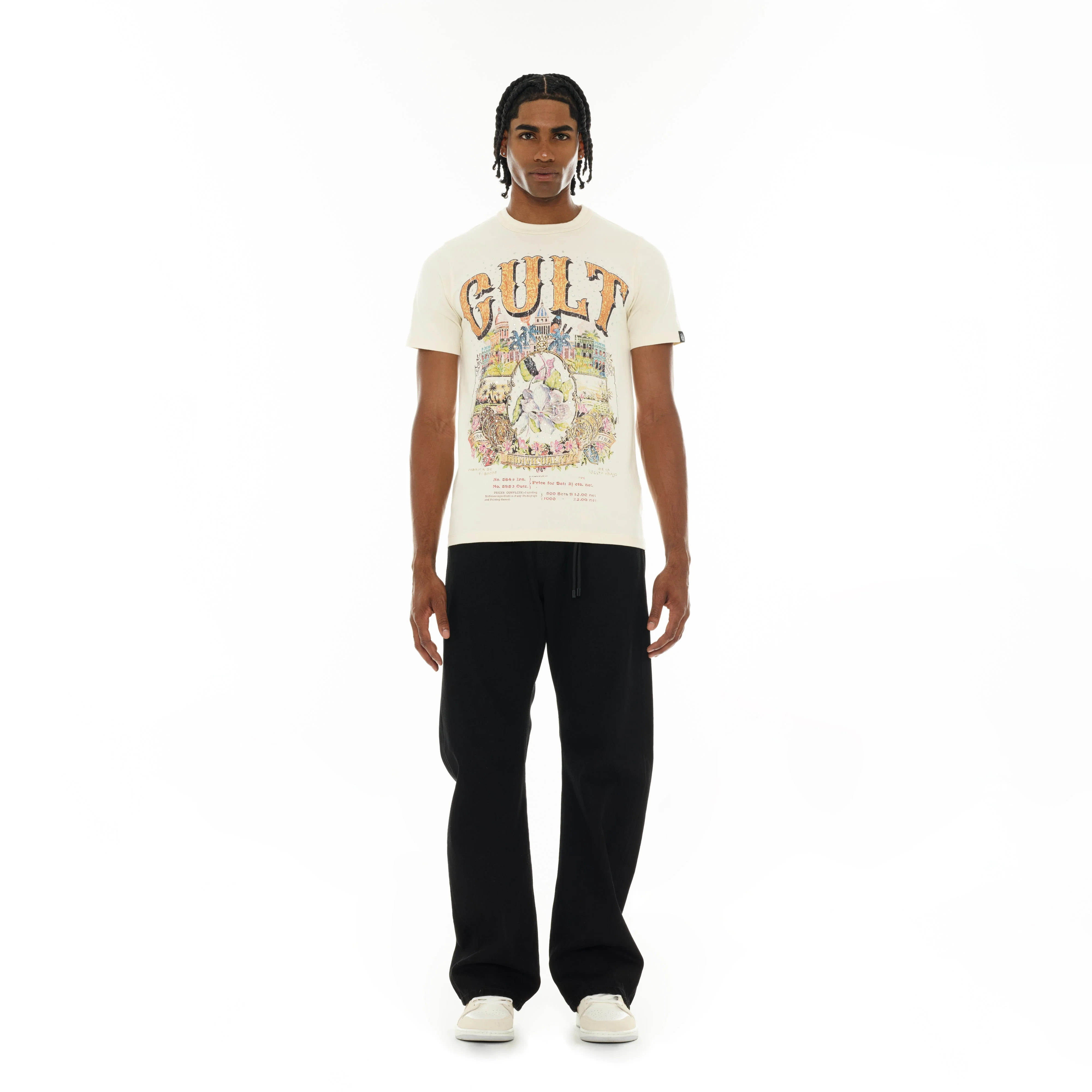 Cult's Crystallized Limited Edition Heavyweight Short Sleeve Crew Neck Tee "Cuba" in Winter White - Image 5