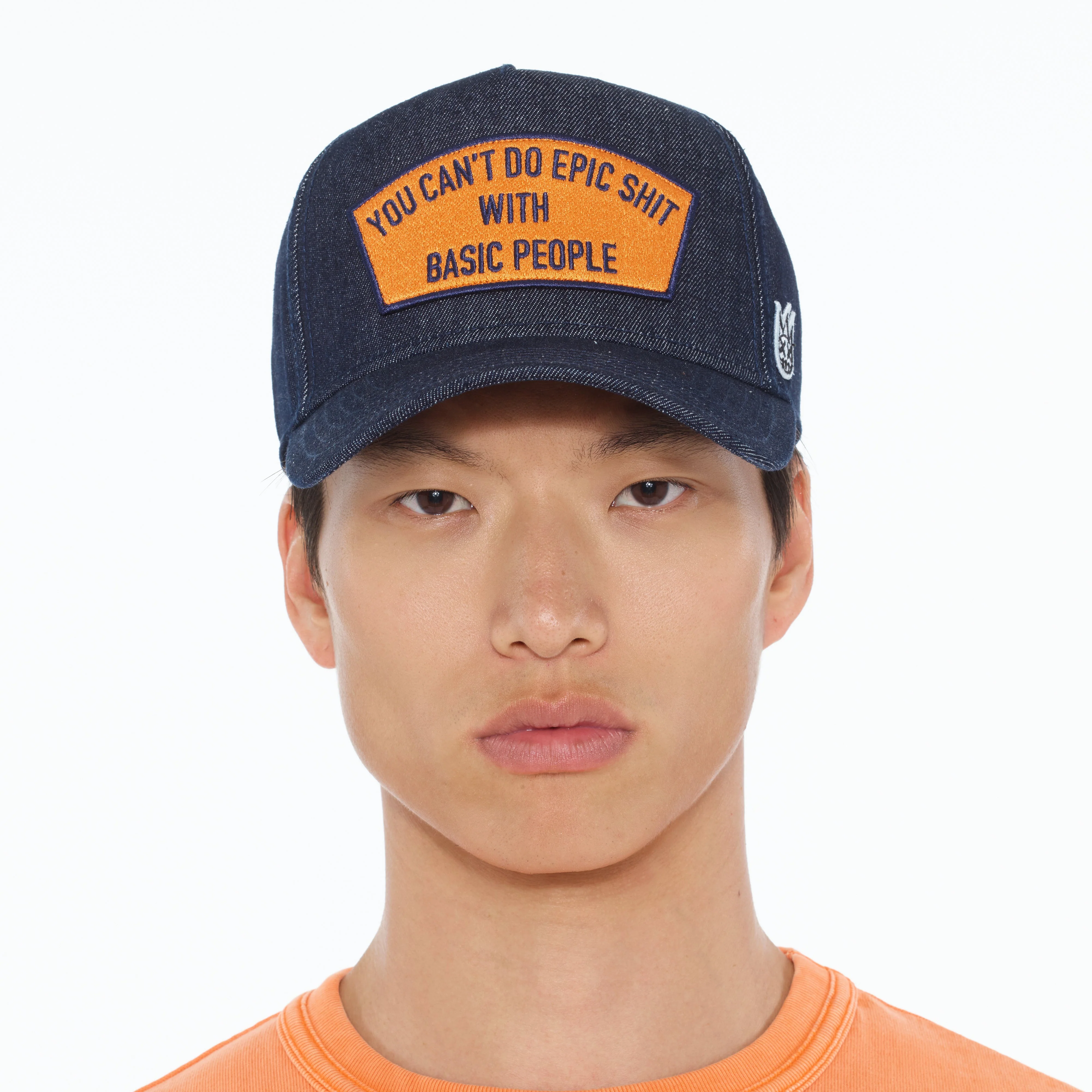 Cult's Epic Shit Denim Trucker Hat in Blue Denim - Image 2