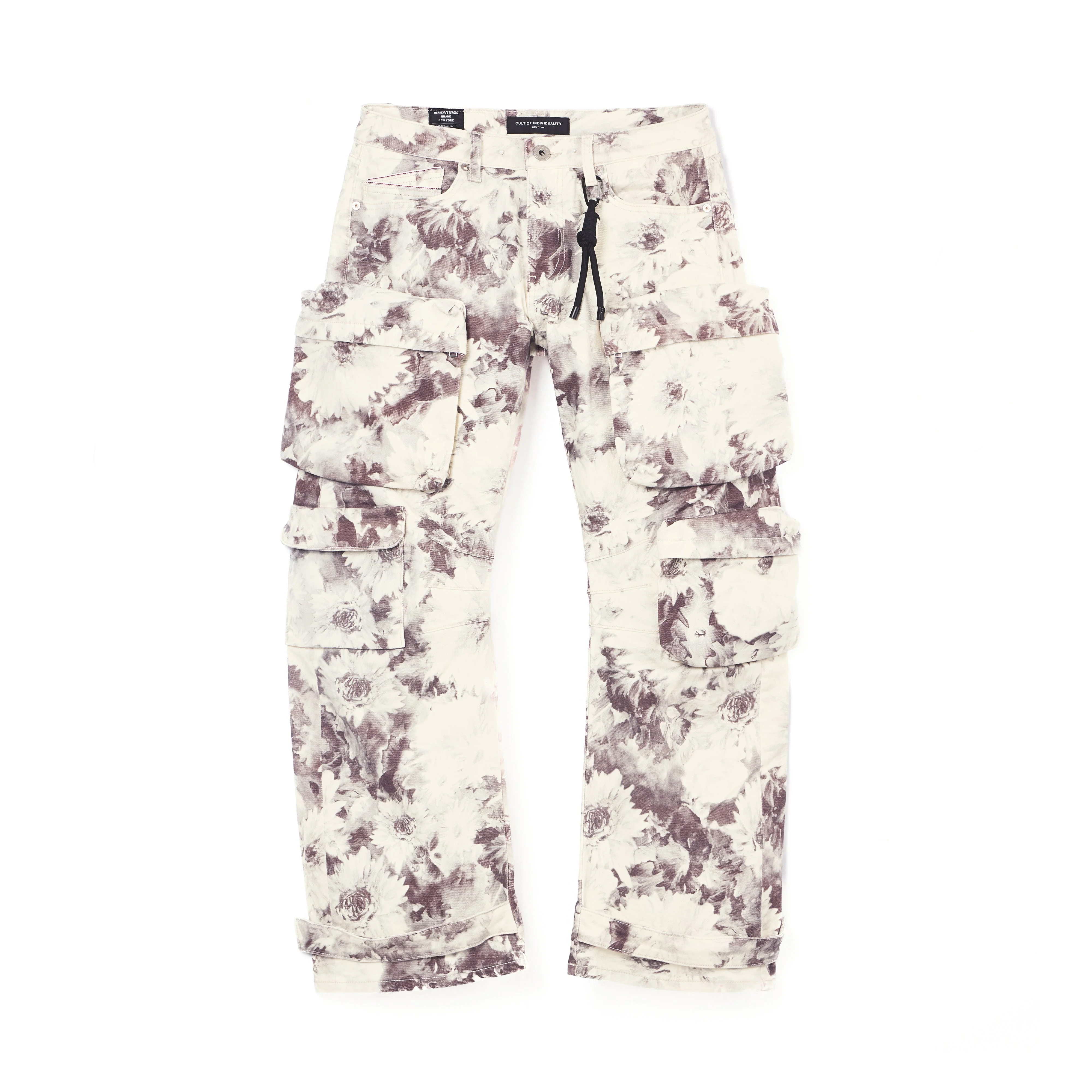 Cult's Grunge Baggy Cargo 610 Jeans in Floral Print