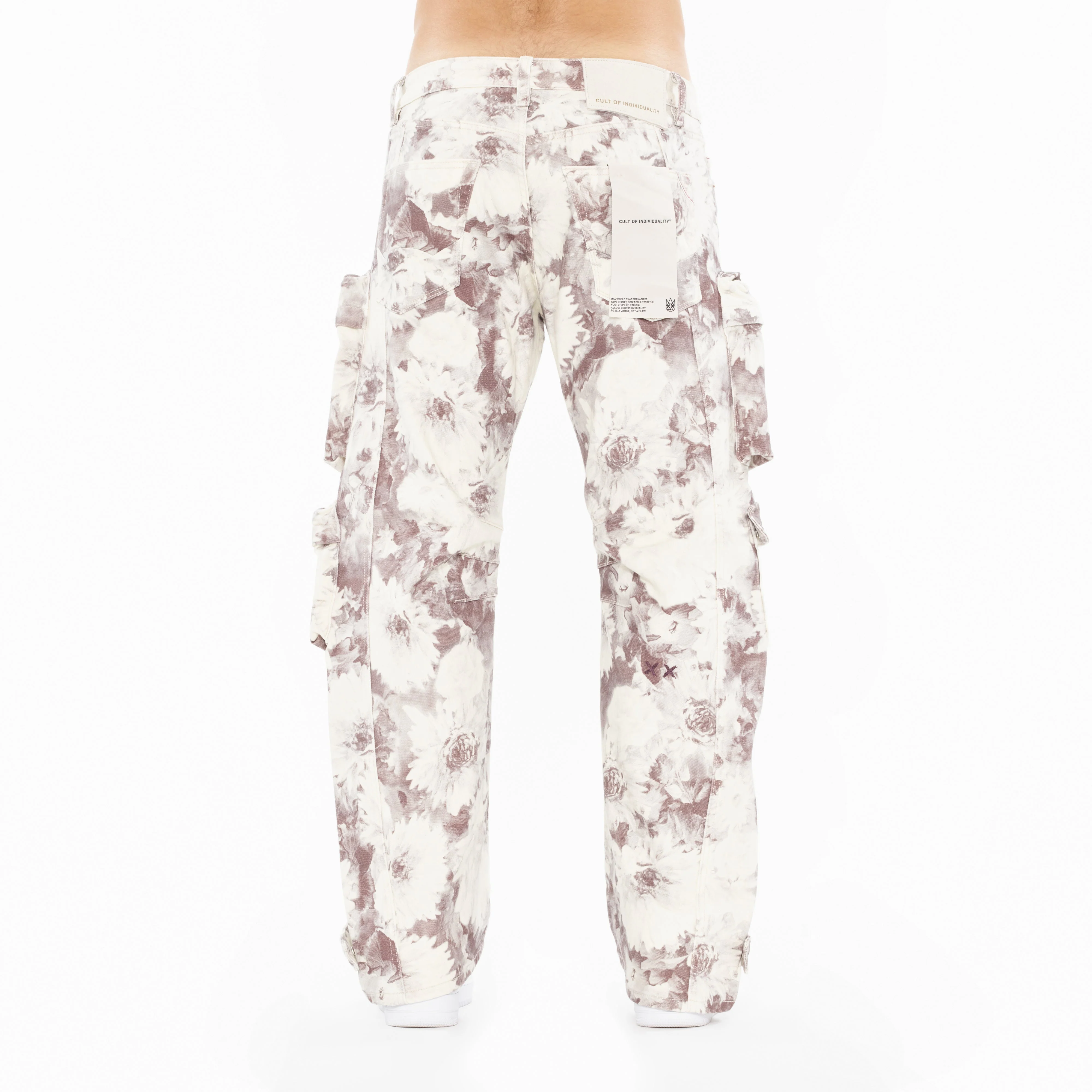 Cult's Grunge Baggy Cargo 610 Jeans in Floral Print - Image 3