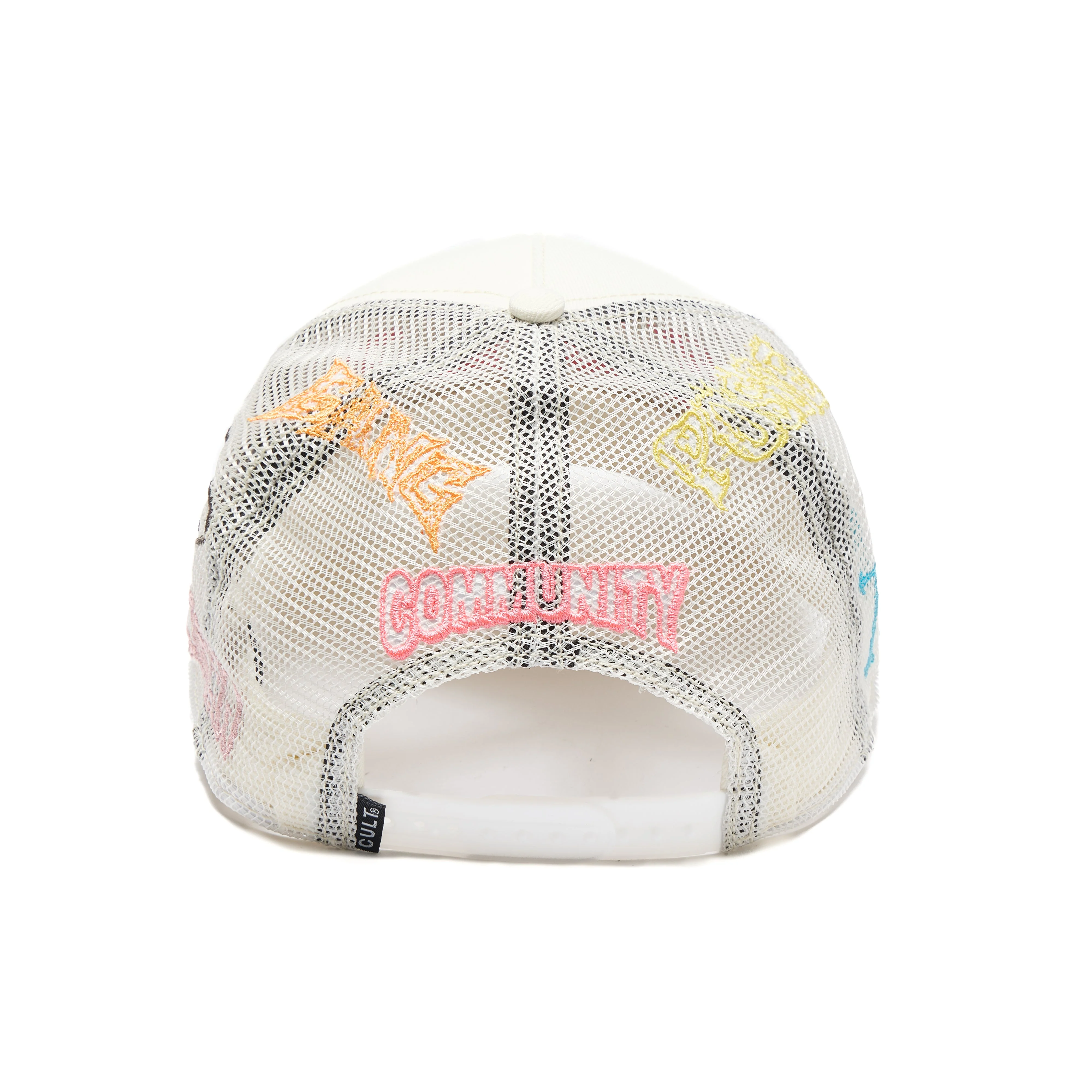 Cult's Logo Mesh Back Trucker Hat "Cult Community" in Winter White - Image 2