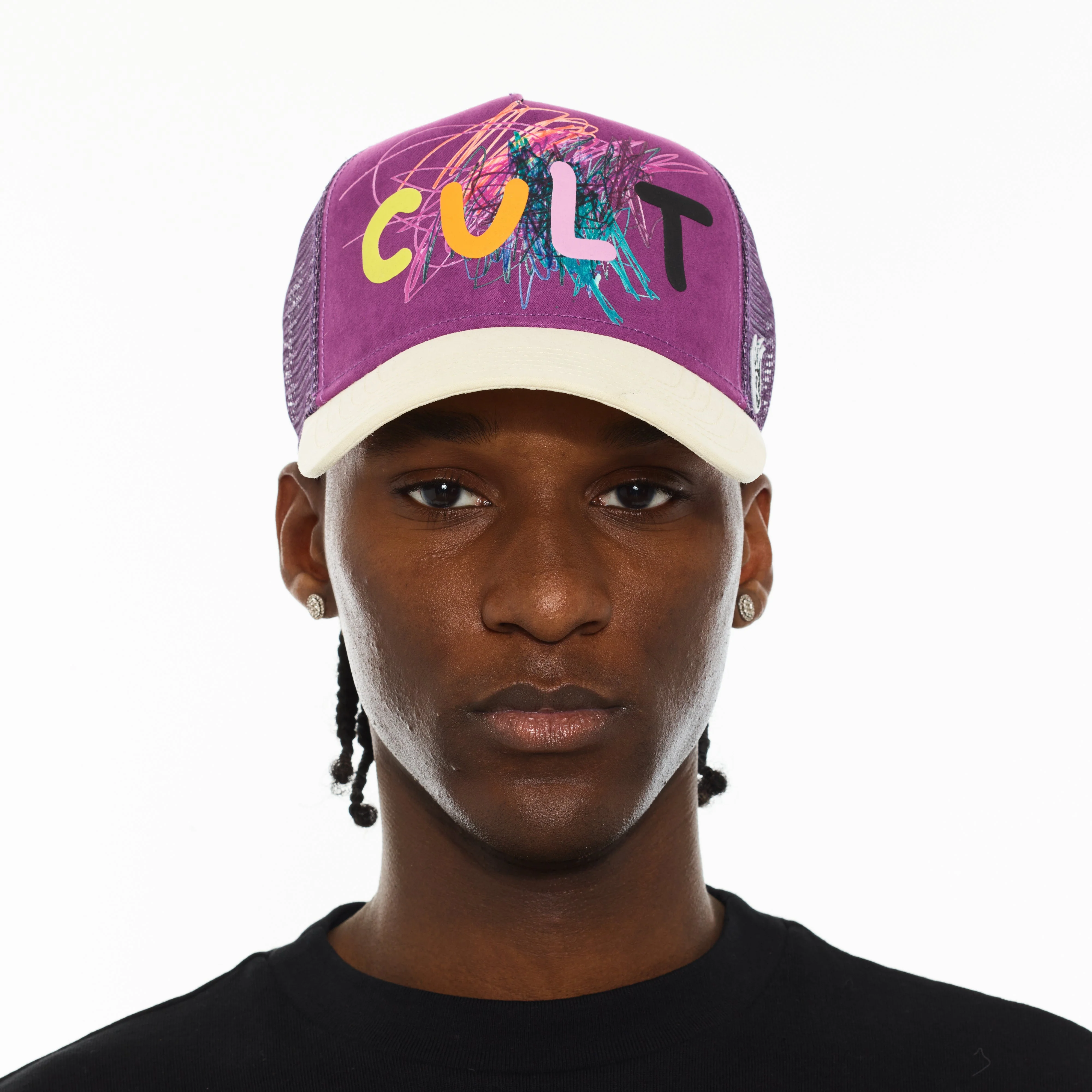 Cult's Logo Mesh Back Trucker Hat "Cult Logo" in Hyacinth Violet - Image 3