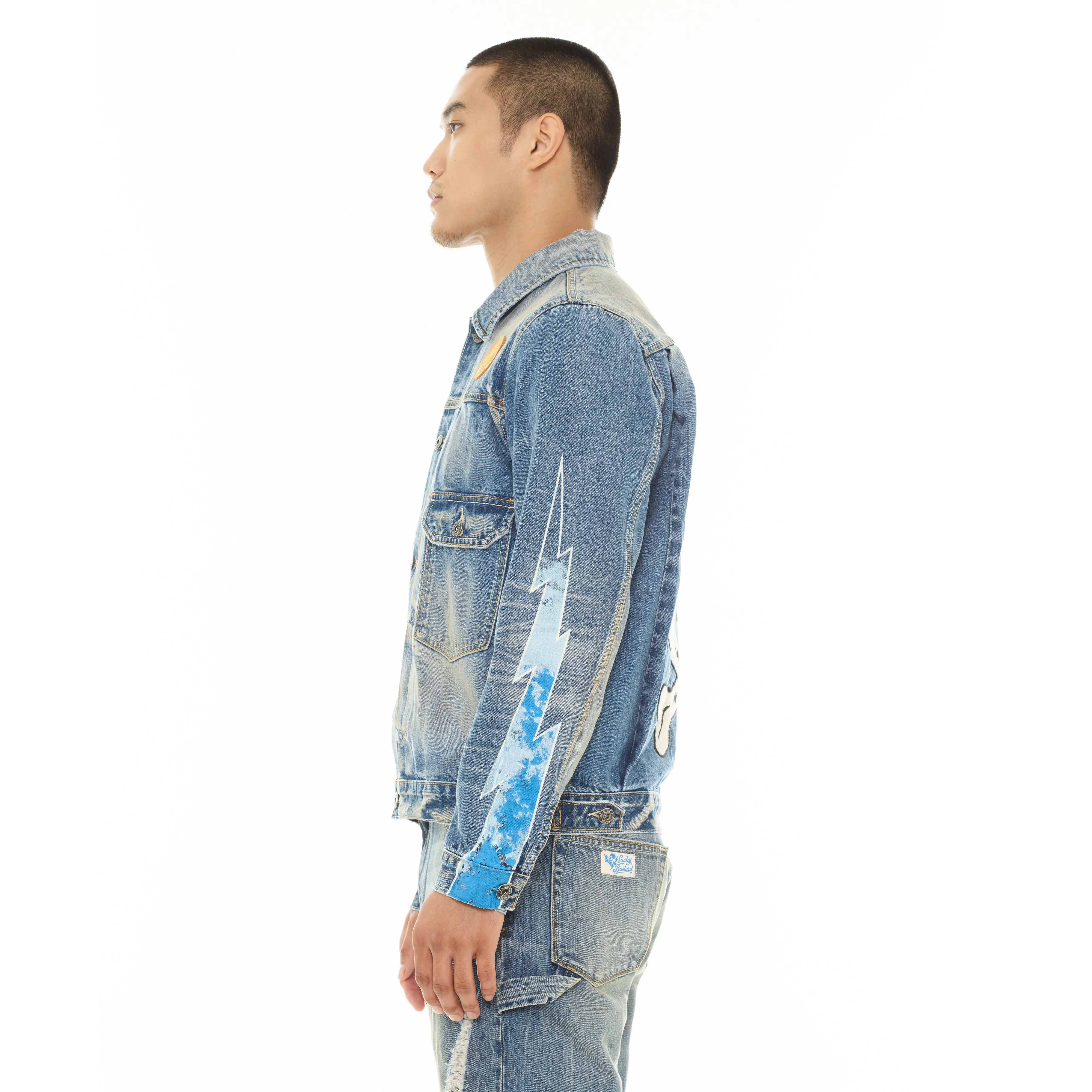 Cult's Lucky Bastard Classic Denim Jacket in Acid - Image 4