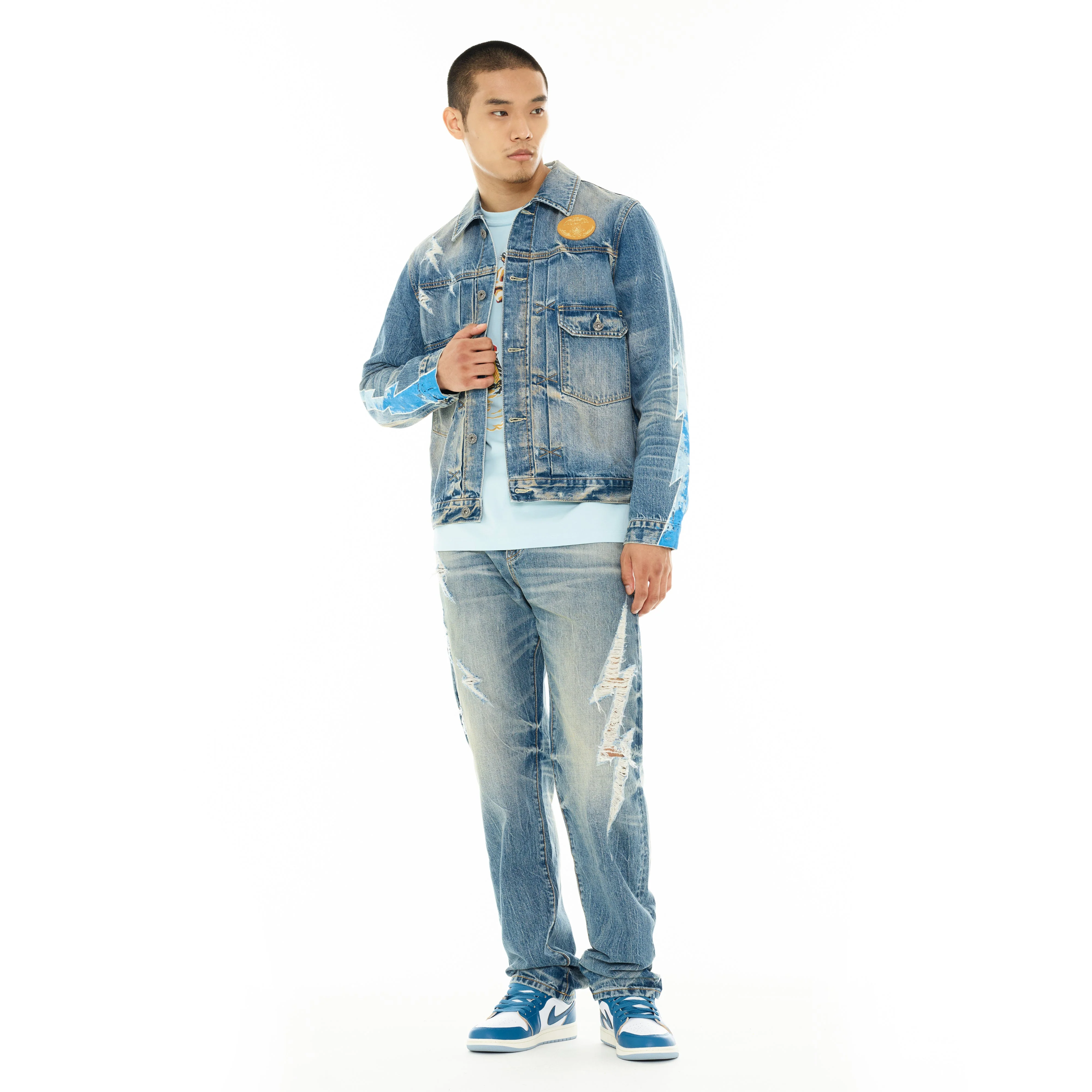 Cult's Lucky Bastard Classic Denim Jacket in Acid - Image 6