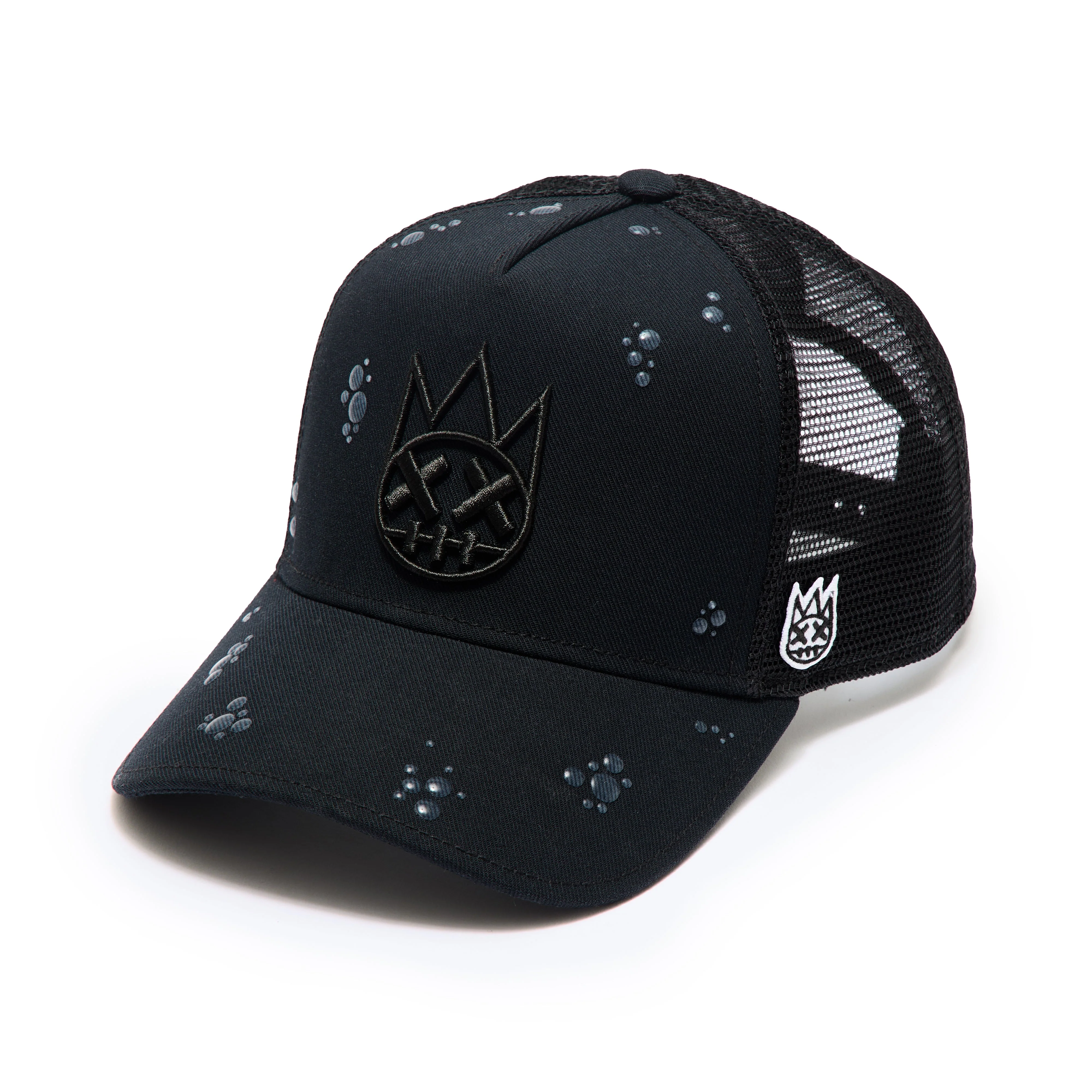 Cult's Mesh Back Trucker Hat "Raindrop" In Black - Image 2