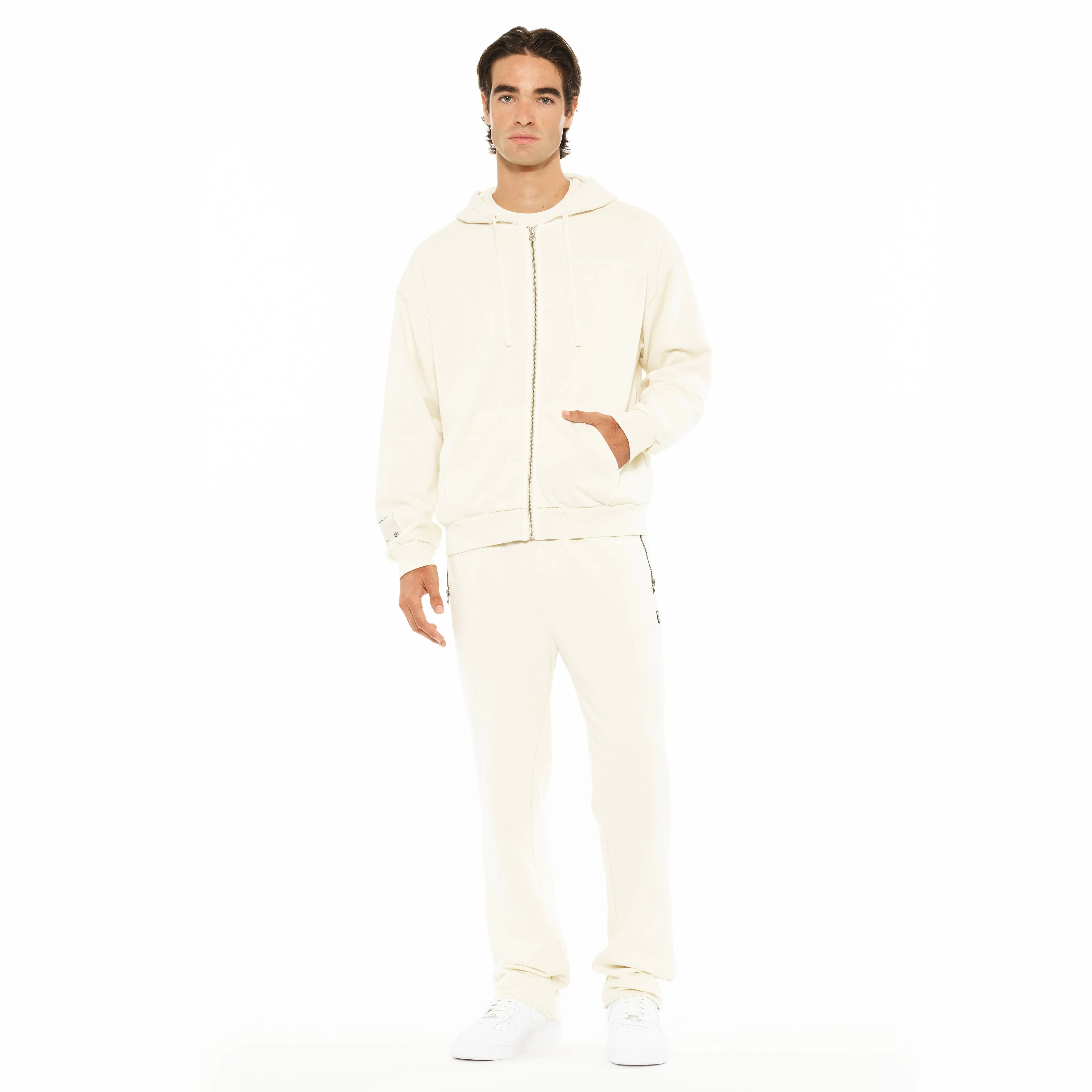 Cult's Open Hem Sweatpants in Winter White - Image 5