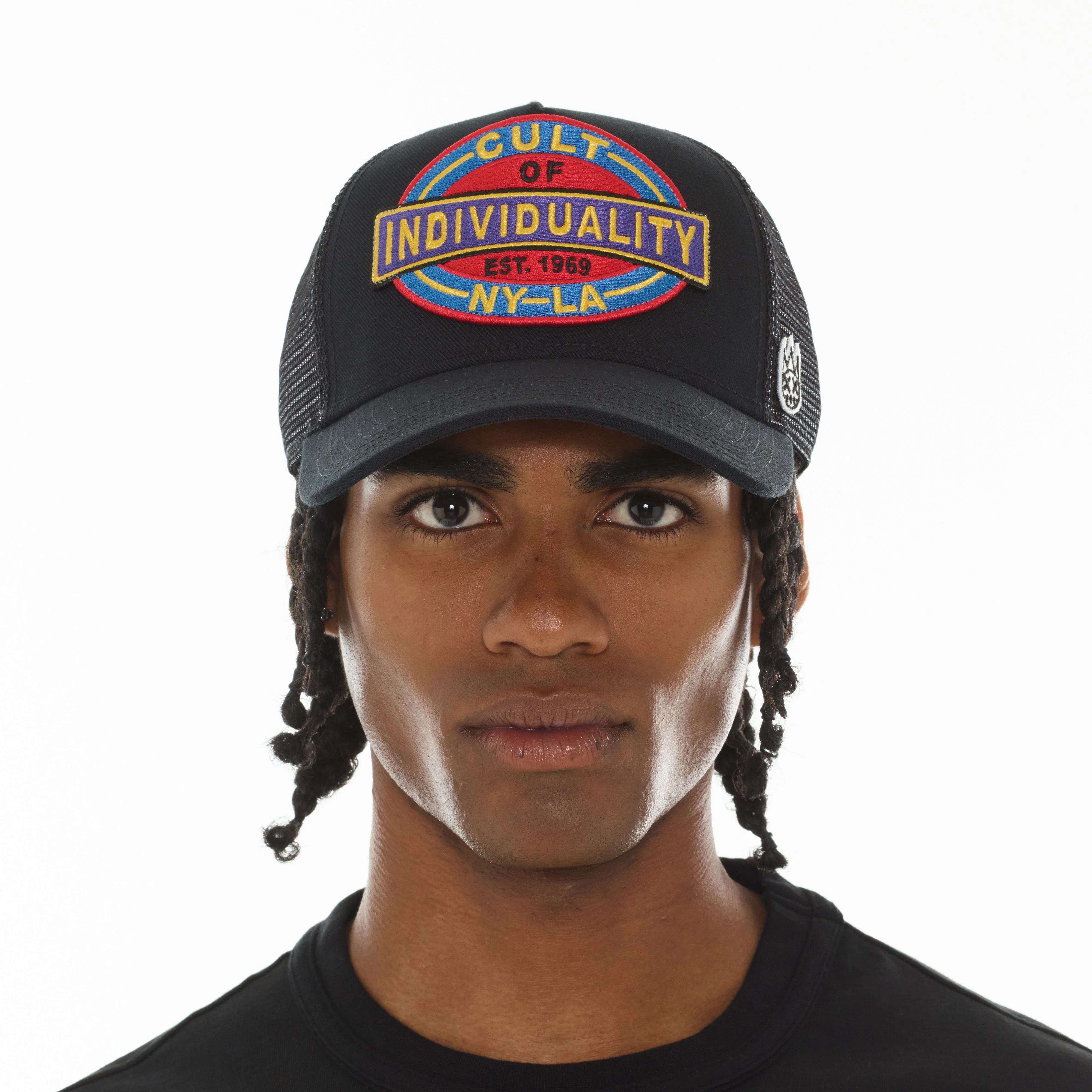 Cult's Oversized Patch Hat In Black - Image 3