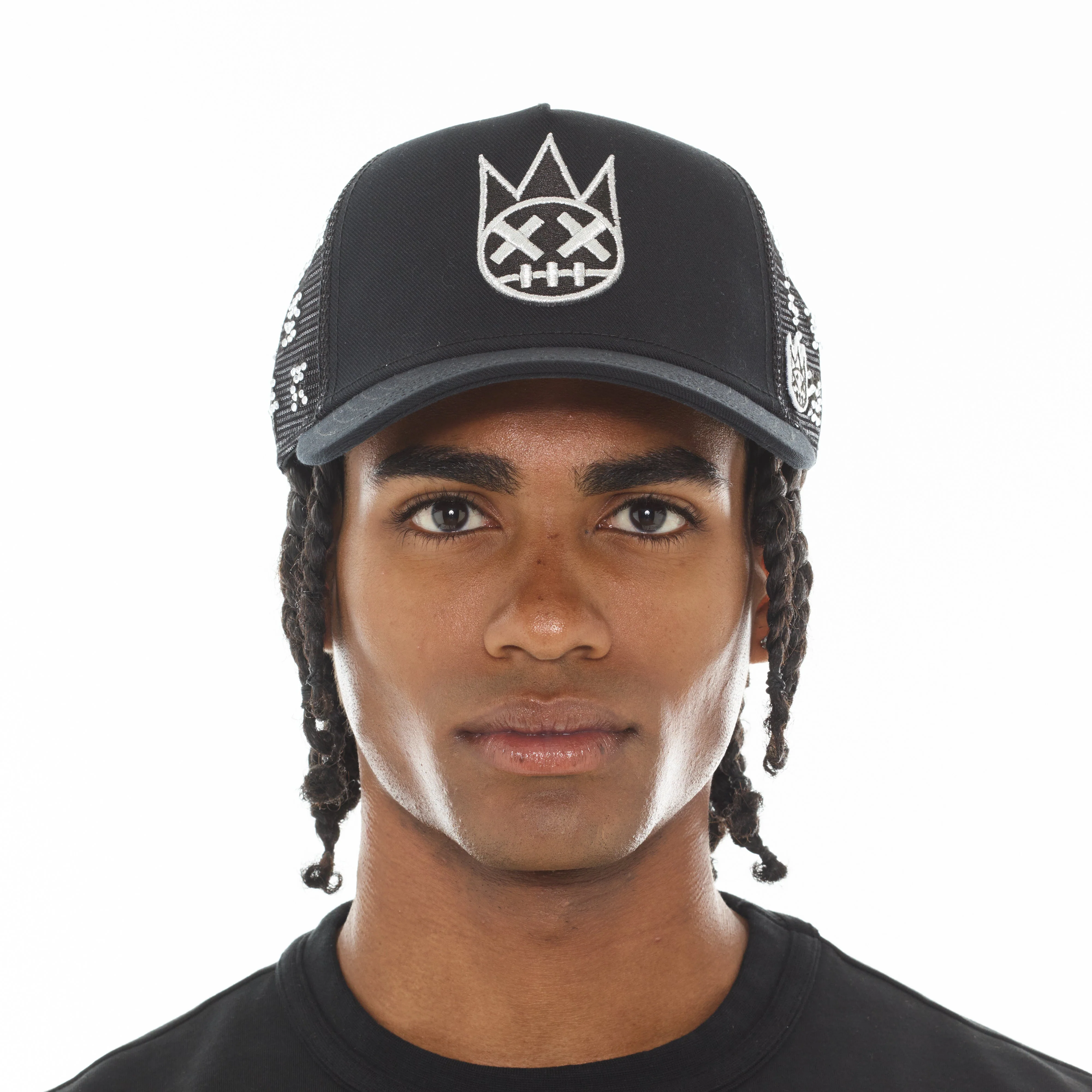 Cult's Repeat Pattern With Crystals Hat In Black - Image 3