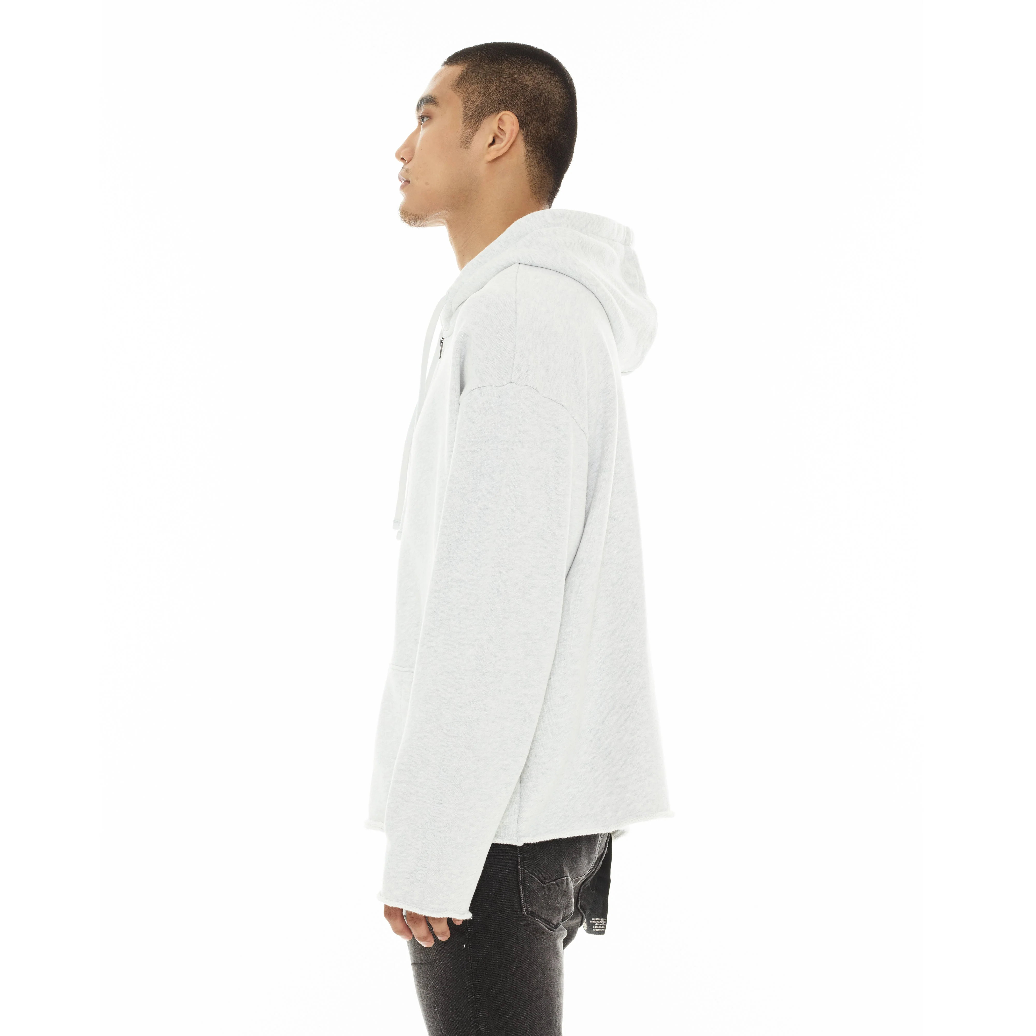Zip Hooded Sweatshirt - Heather Grey - Image 4