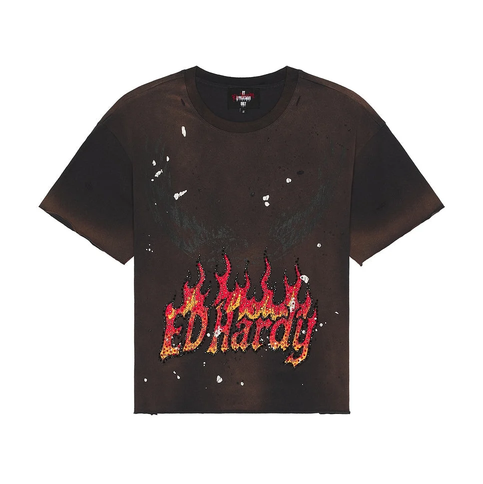 Eagle Flame Boxy T-Shirt - Sunfade Grey