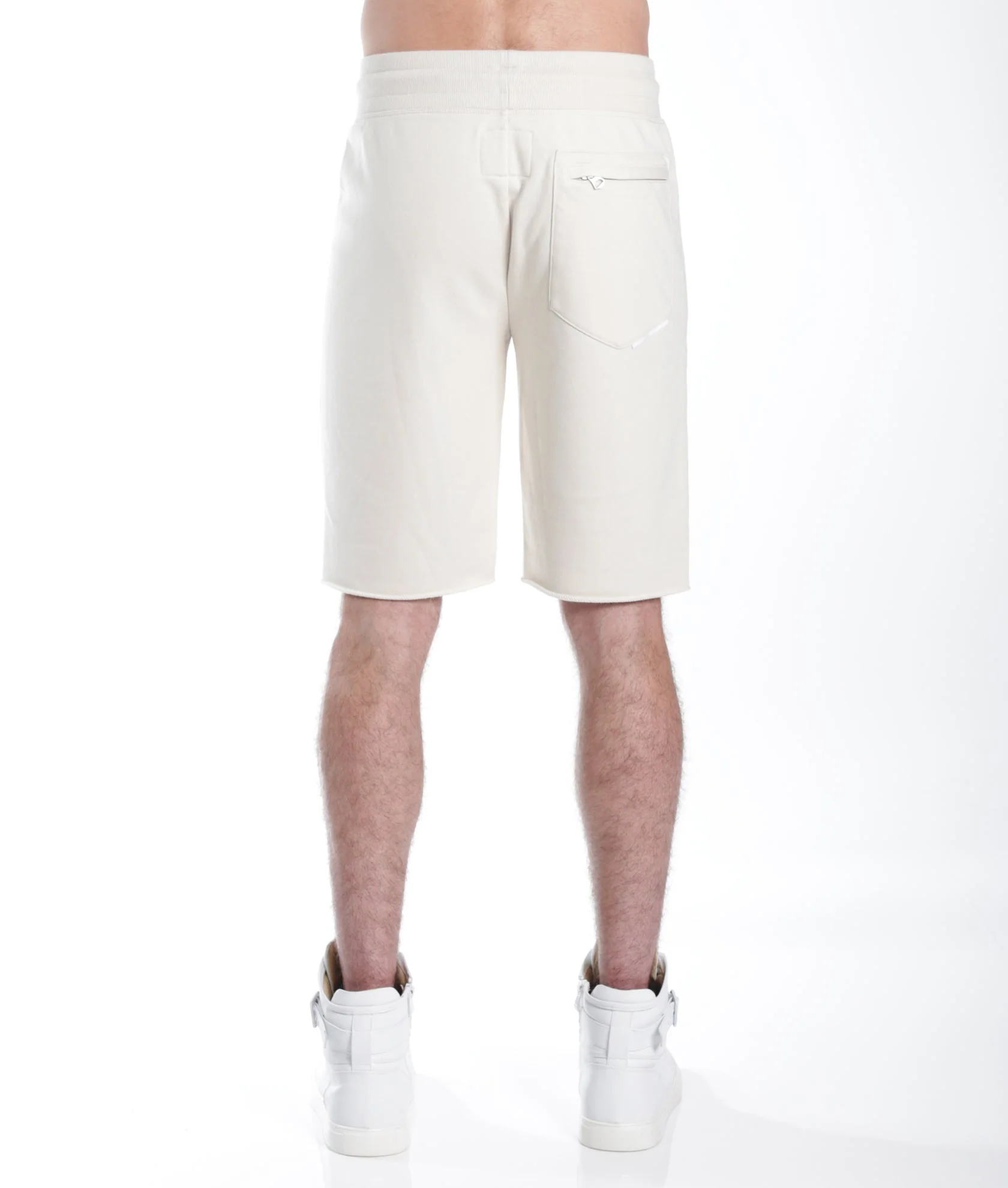 FRENCH TERRY SWEATSHORT IN CREAM - Image 3