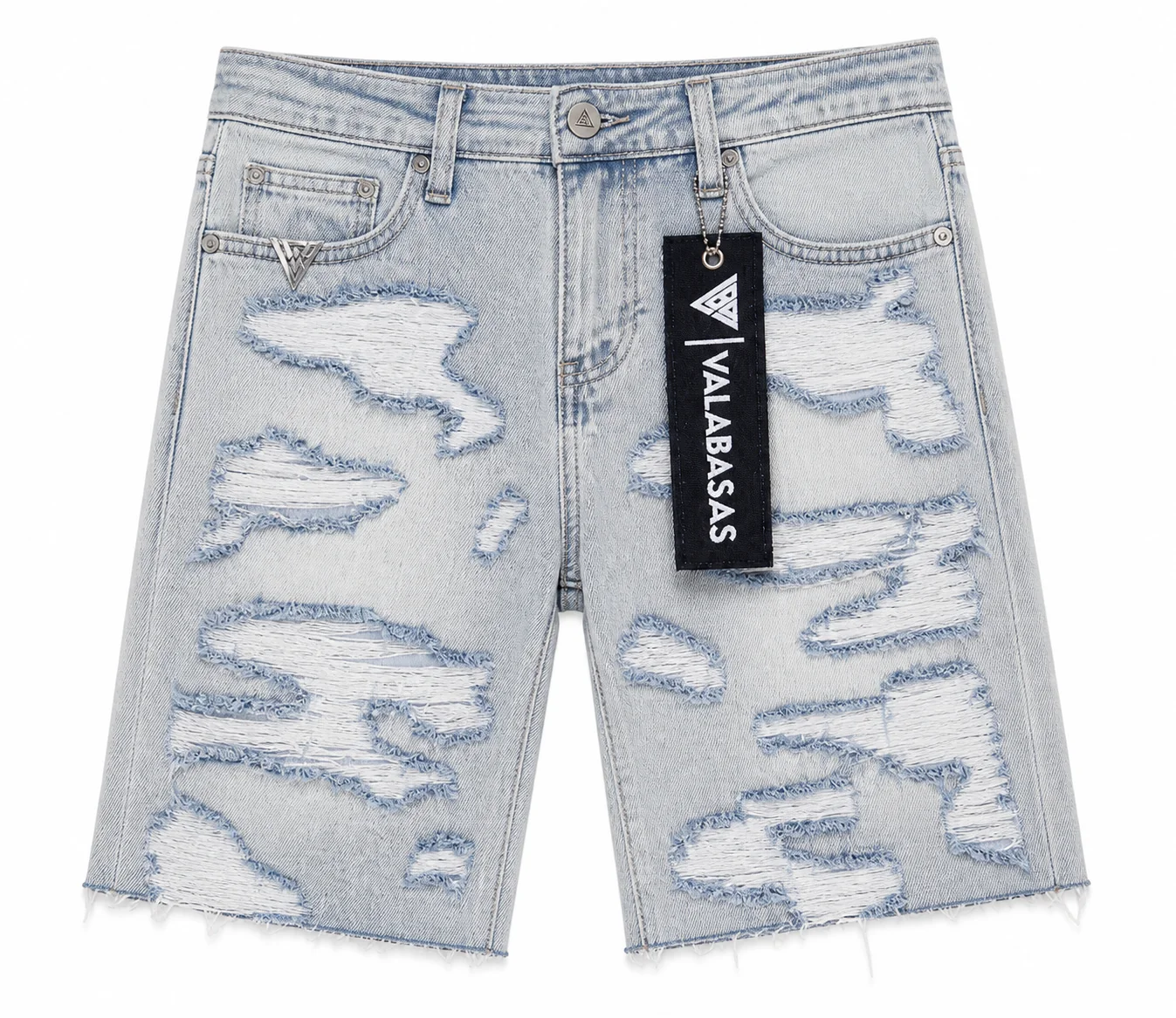 Incise Shorts - Light Blue Wash