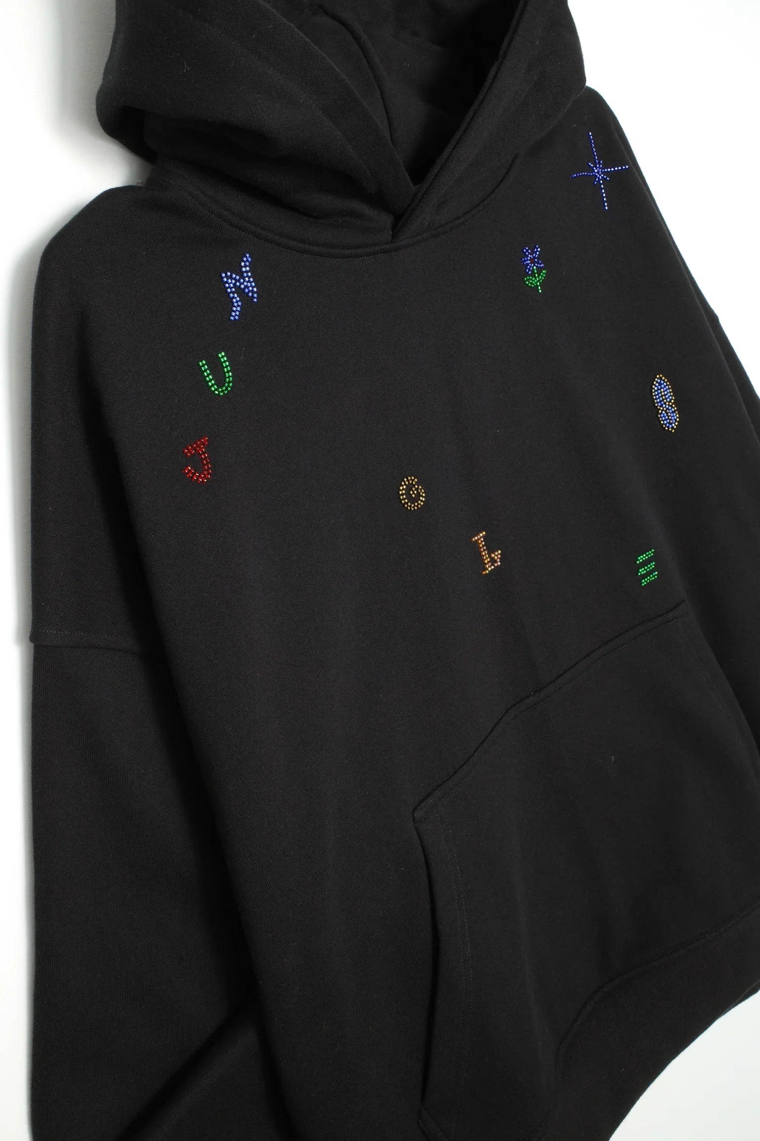 Letters Beaded Hoodie - Black - Image 2