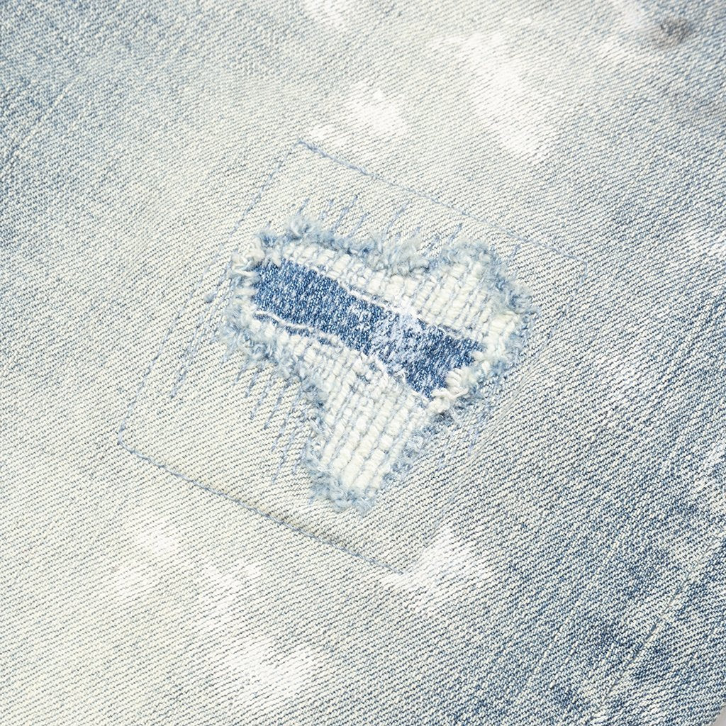 Light Indigo Paint Blowout Jeans - Image 3