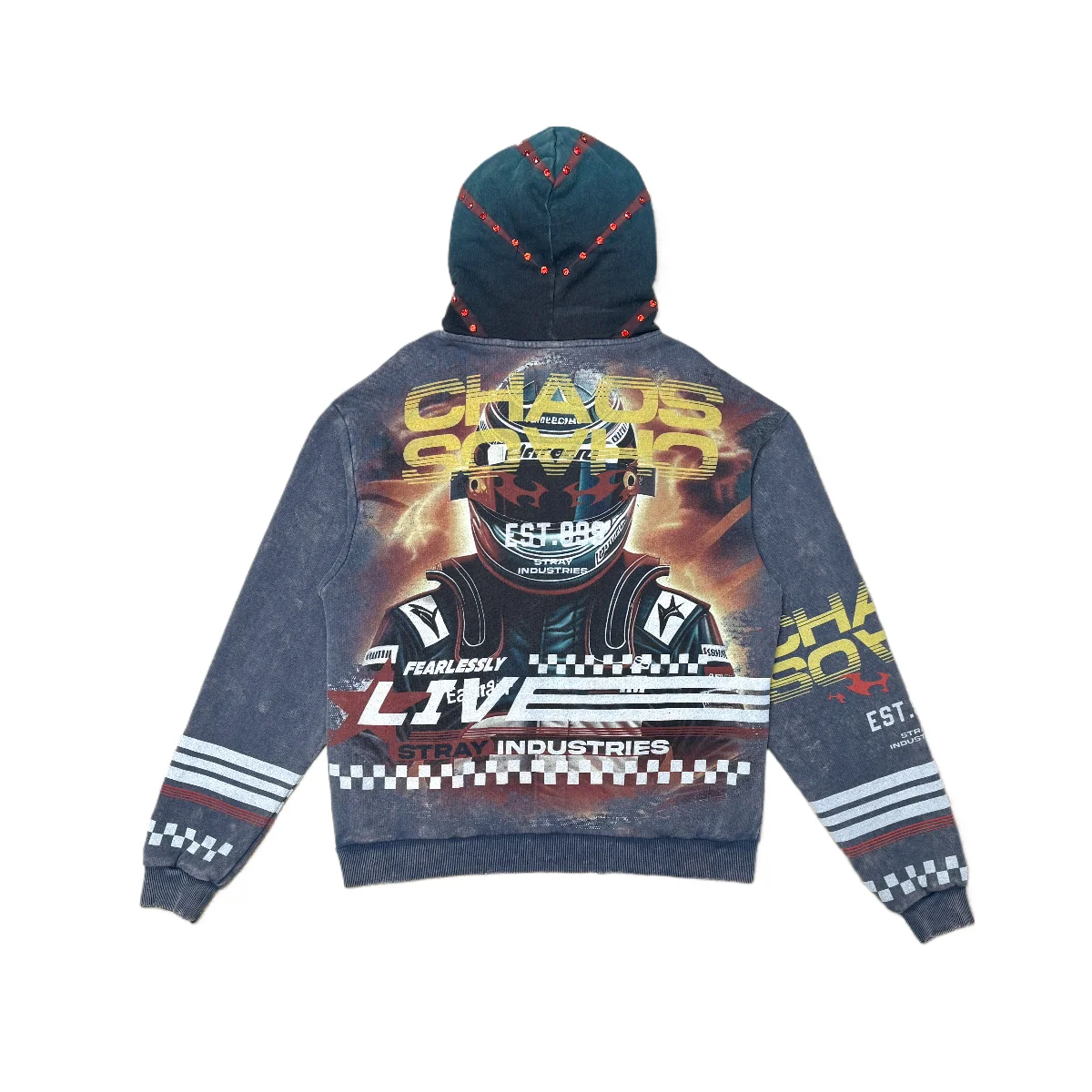 Live Fearless Zip Hoodie - Navy - Image 2