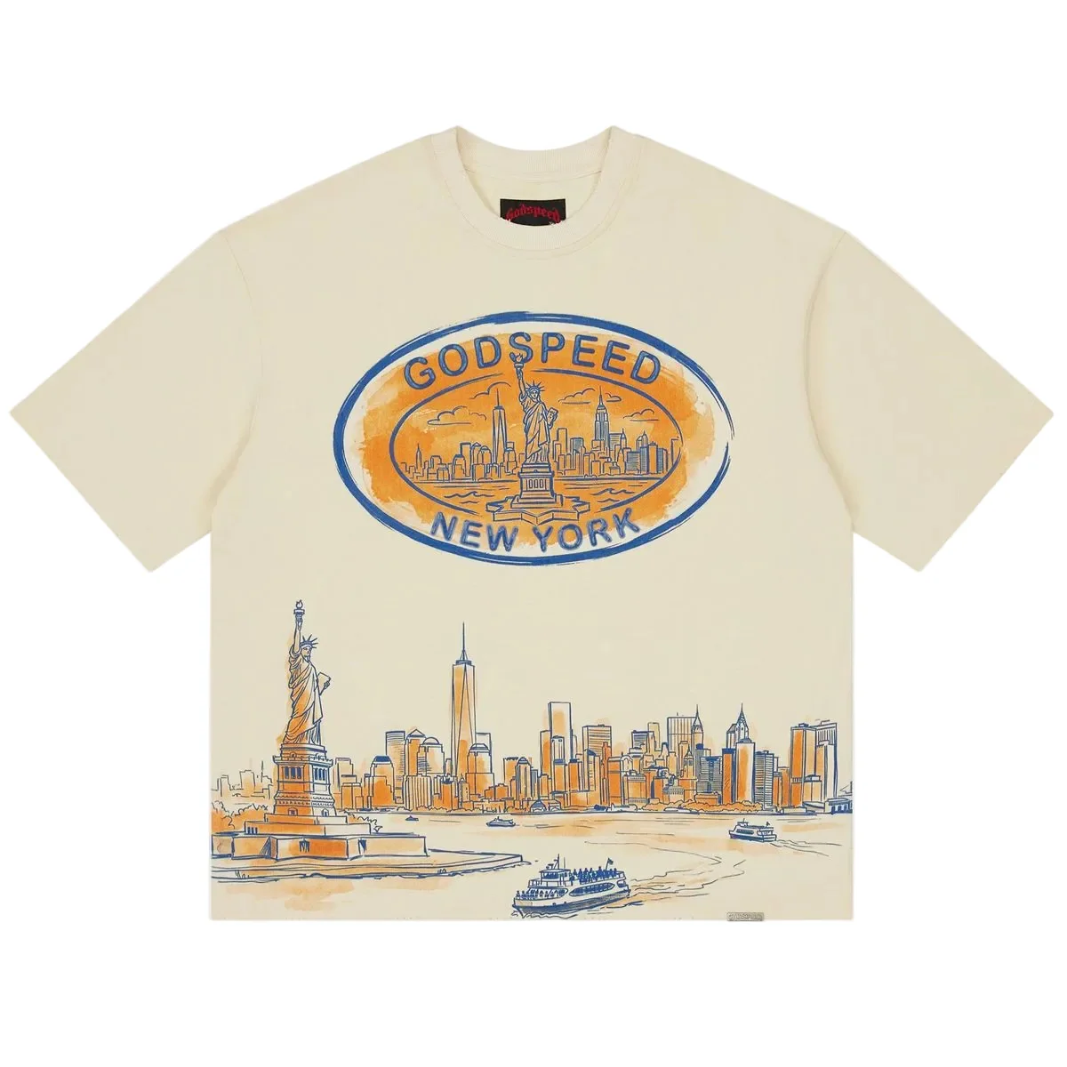 New York Skyline T-Shirt - Bone