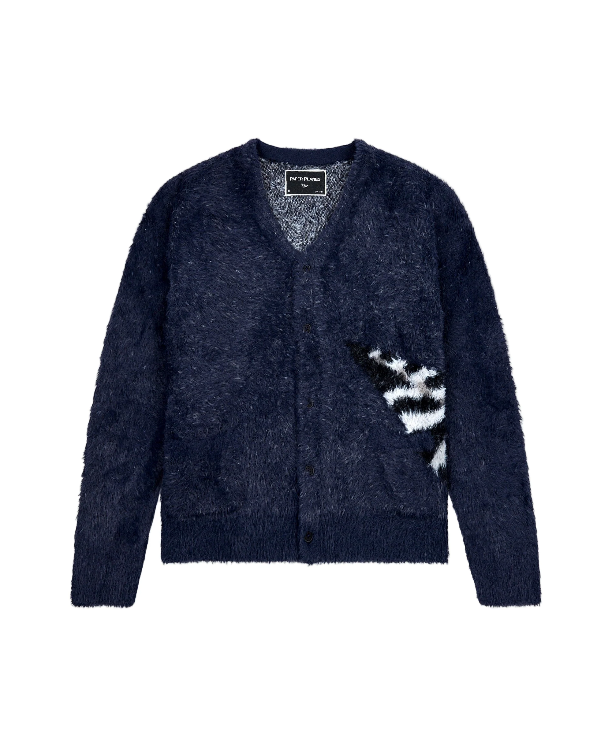 PAPER PLANES FUZZY CARDIGAN - Navy