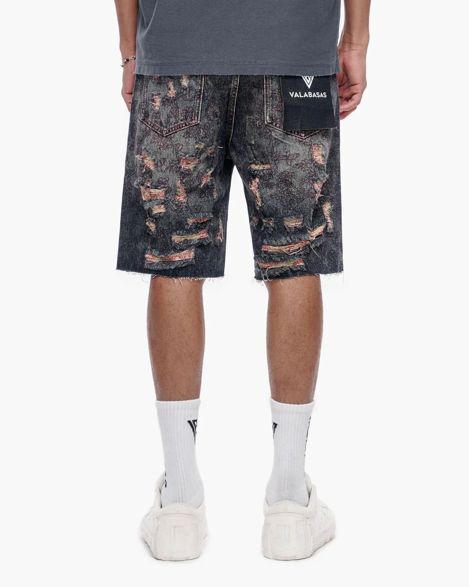Path Denim Shorts - Dark Vintage Blue - Image 4