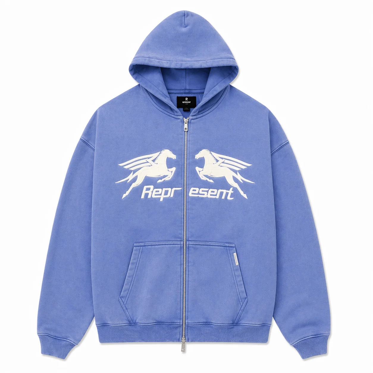 Pegasus Zip Up Hoodie - Indigo