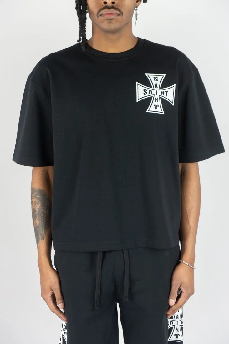 Saint Cross T-Shirt - Black - Image 3