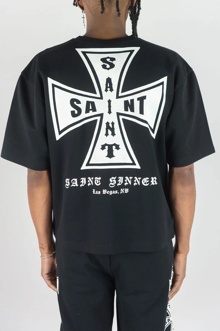 Saint Cross T-Shirt - Black - Image 4