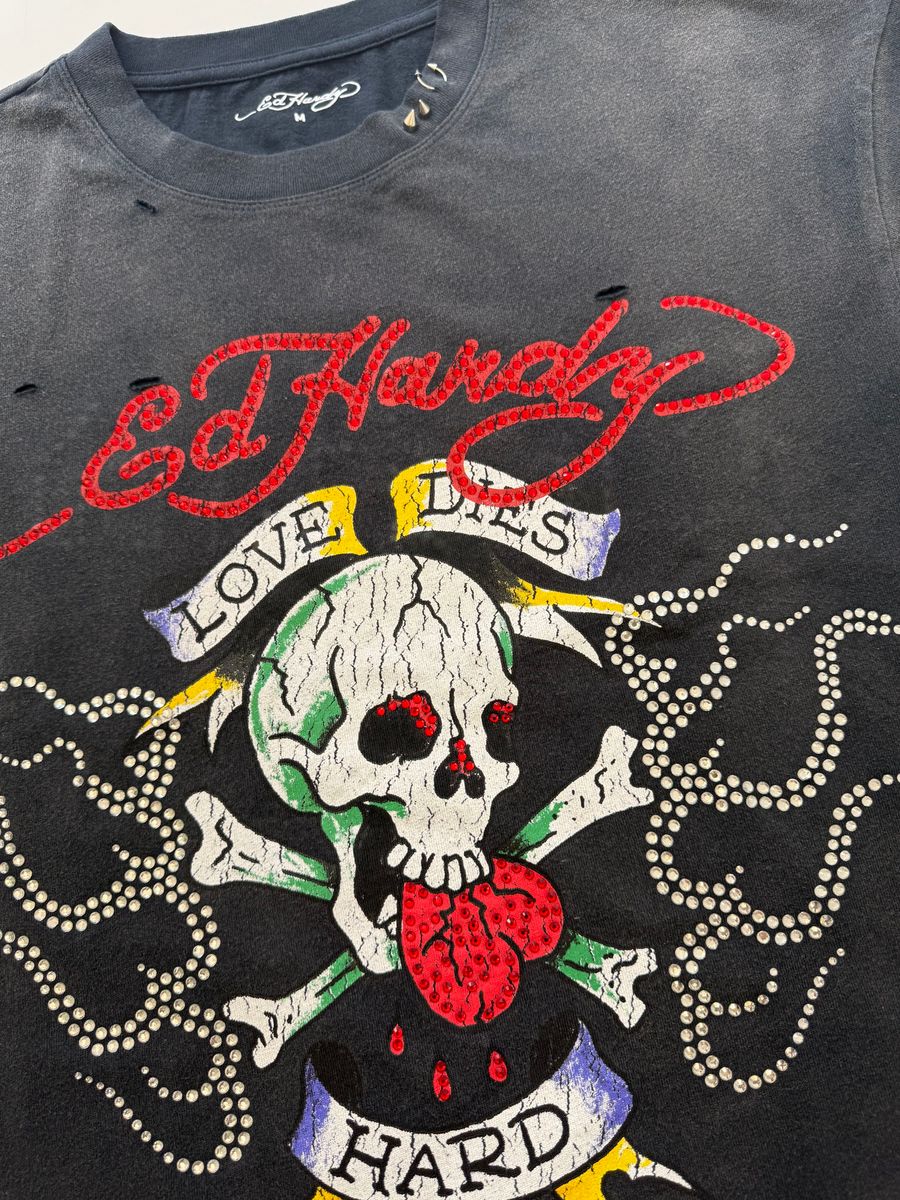 Skull Flame T-Shirt - Sunfade Black - Image 3