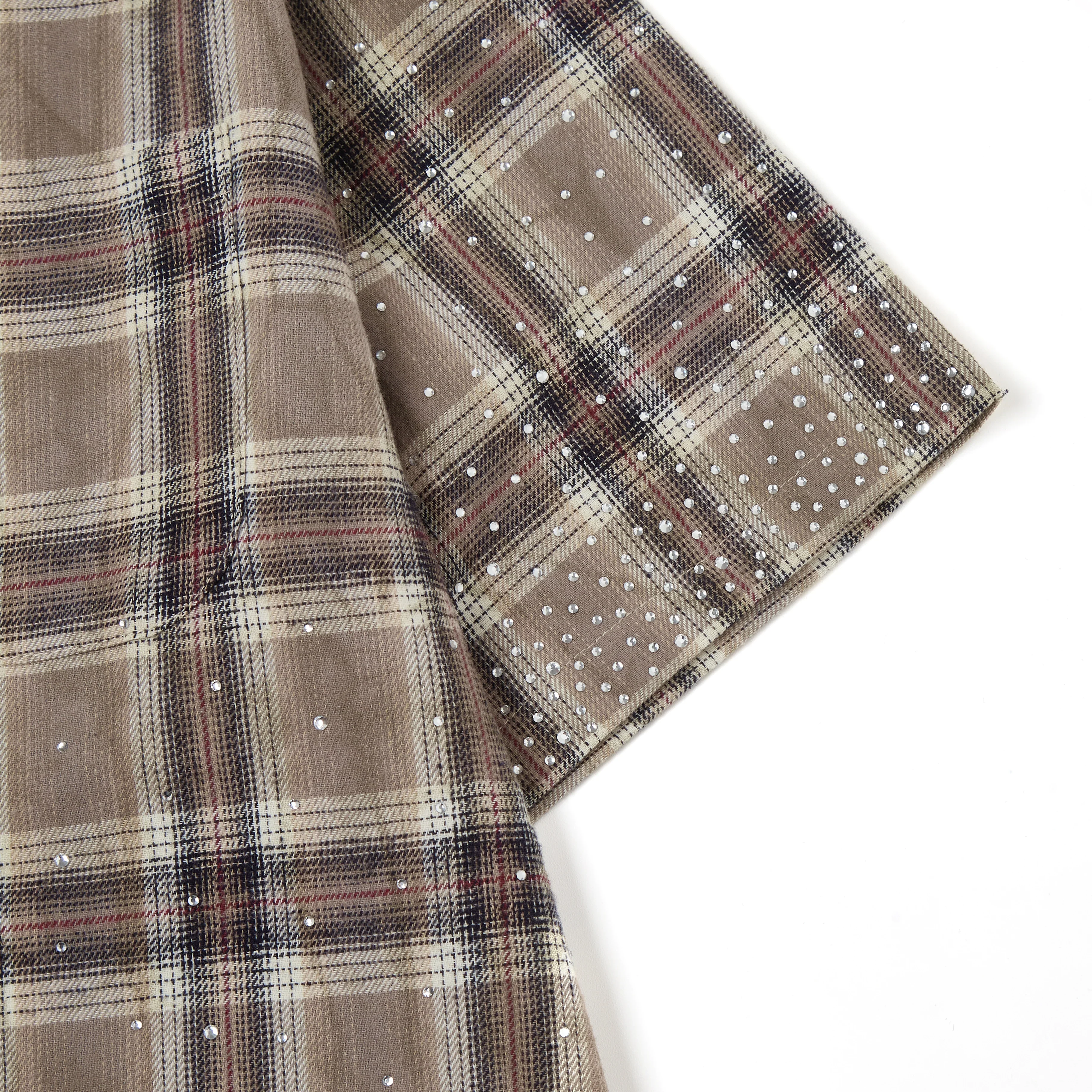 Solomon Rhinestone Flannel - Brown - Image 3