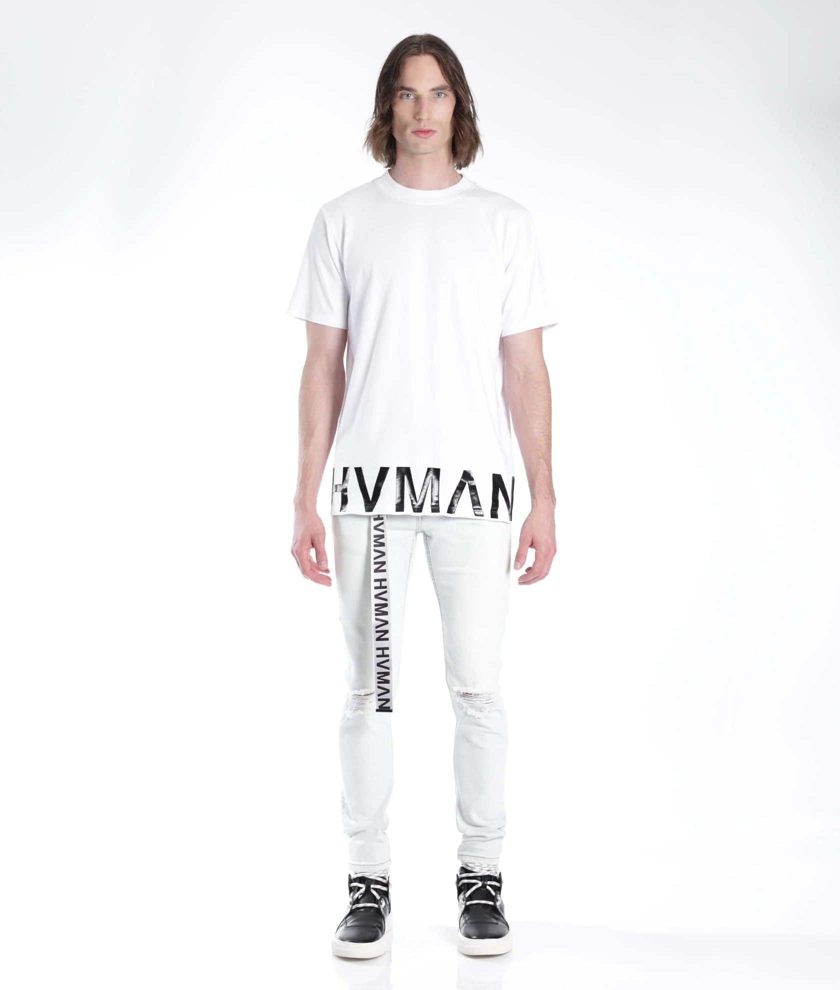 STRAT SUPER SKINNY FIT JEAN w/WHITE BELT IN ZEPHYR - Image 2