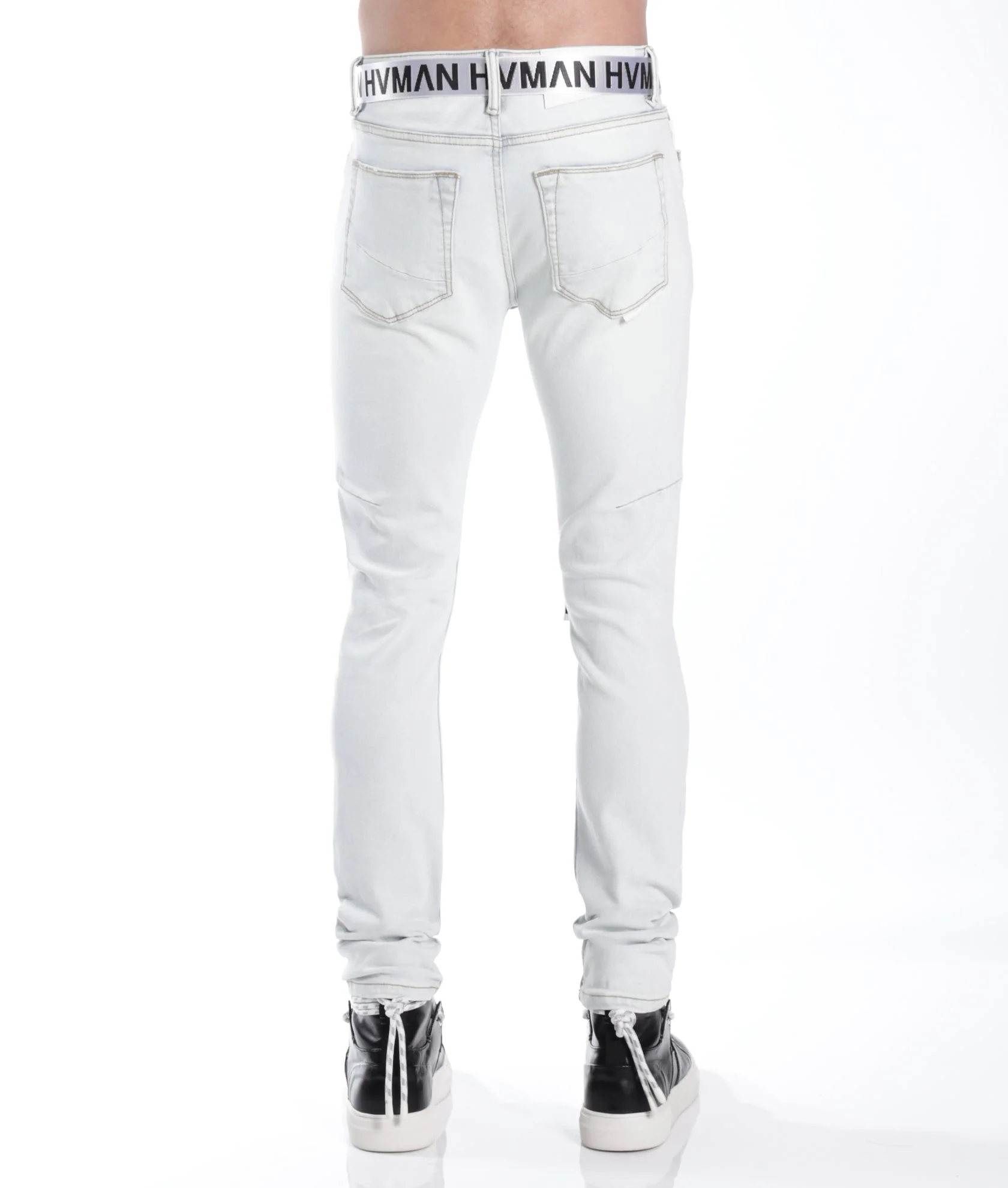 STRAT SUPER SKINNY FIT JEAN w/WHITE BELT IN ZEPHYR - Image 3